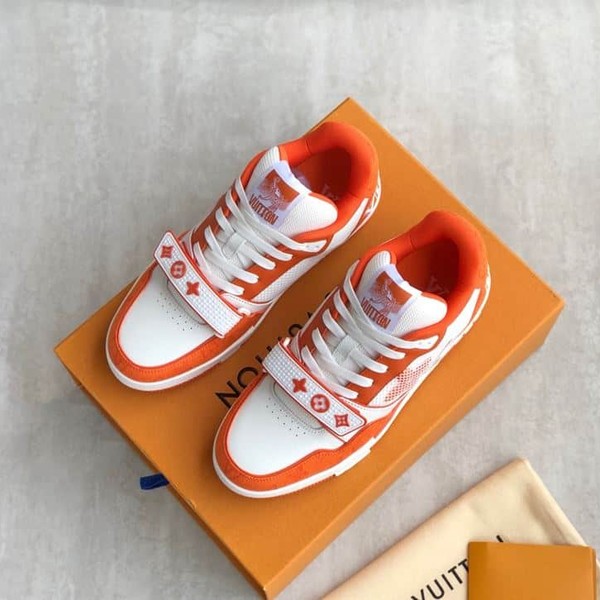 LOUIS VUITTON TRAINER MONOGRAM DENIM ORANGE - LVS012 - Image 9