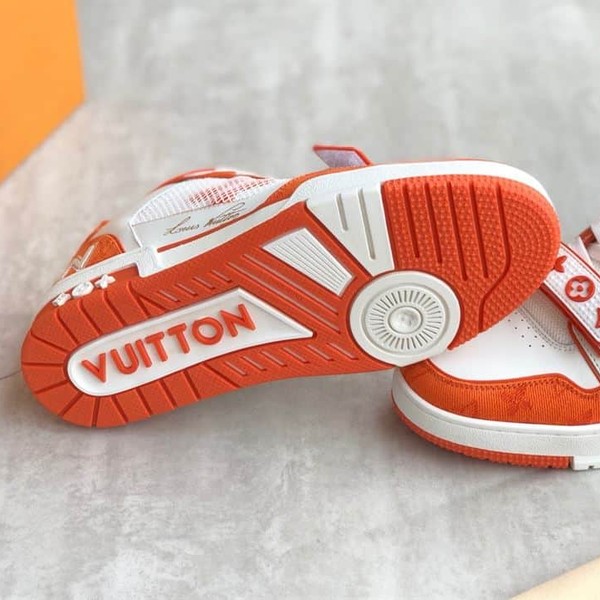 LOUIS VUITTON TRAINER MONOGRAM DENIM ORANGE - LVS012 - Image 10