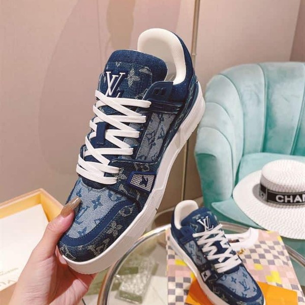 LOUIS VUITTON TRAINER SNEAKER DENIM MONOGRAM - LVS129 - Image 8