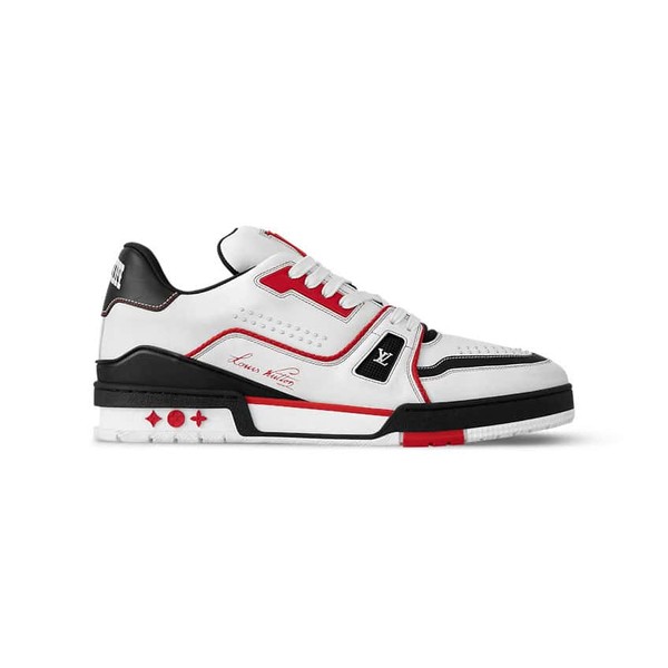 Louis Vuitton Trainer White Red Low Sneaker - LVS205