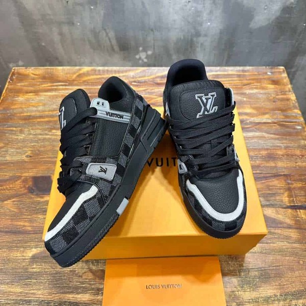 Louis Vuitton LV Trainer Damier Denim Black Sneaker - LVS209 - Image 4