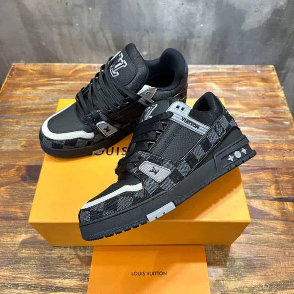 Louis Vuitton LV Trainer Damier Denim Black Sneaker - LVS209 - Image 5