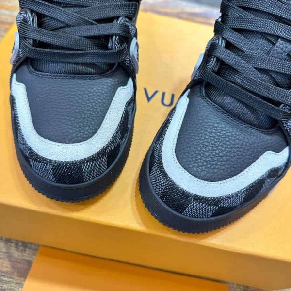 Louis Vuitton LV Trainer Damier Denim Black Sneaker - LVS209 - Image 6