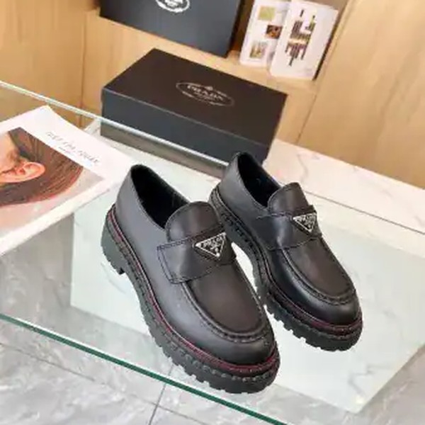 Prada Women's Double Chocolate Loafers in Black Leather - PRL012 - Image 4
