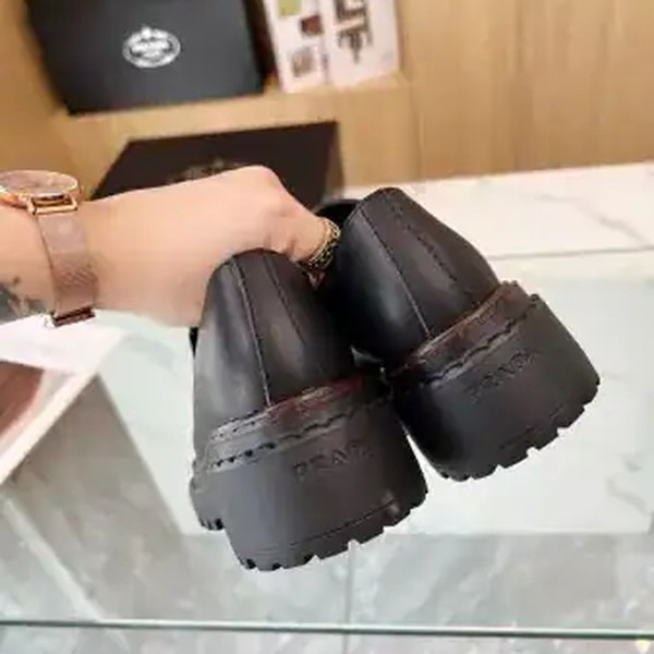 Prada Women's Double Chocolate Loafers in Black Leather - PRL012 - Image 5
