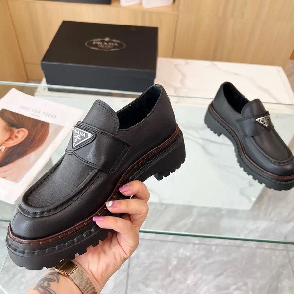 Prada Women's Double Chocolate Loafers in Black Leather - PRL012 - Image 6