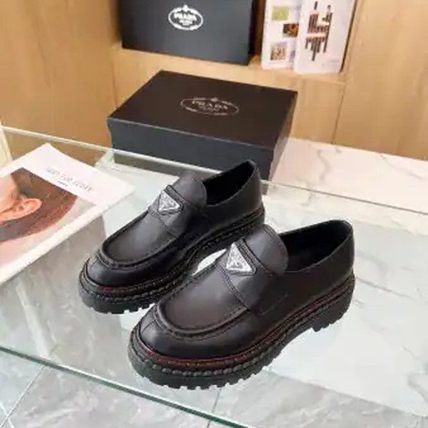 Prada Women's Double Chocolate Loafers in Black Leather - PRL012 - Image 7