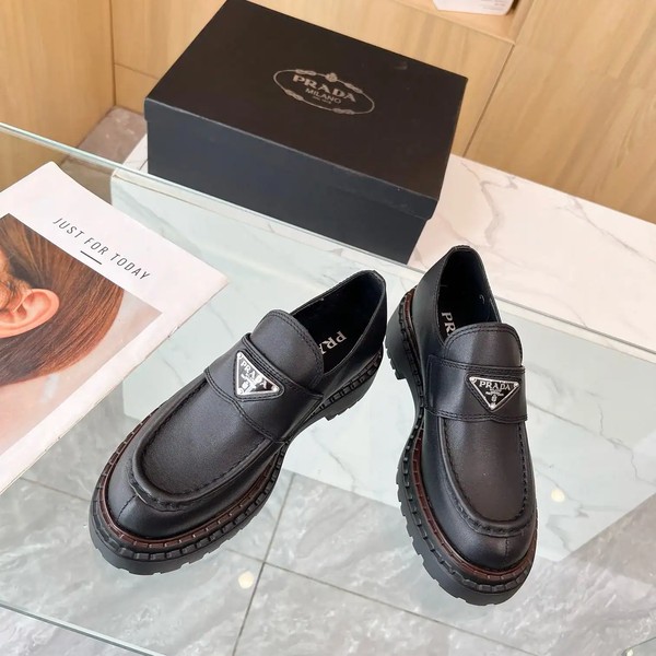 Prada Women's Double Chocolate Loafers in Black Leather - PRL012 - Image 8