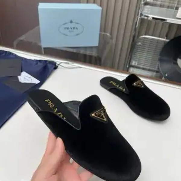 PRADA WOMEN'S SLIPPERS IN BLACK VELVET - PSD013 - Image 2