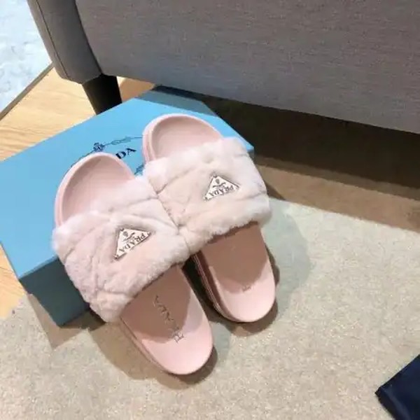PRADA WOMEN'S SLIDES IN PINK SHEARLING - PSD086 - Image 2